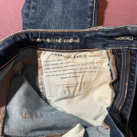 American Eagle Outfitters Super Hi Rise Jegging Blue Jeans - Size 2 short - Picture 4 of 10